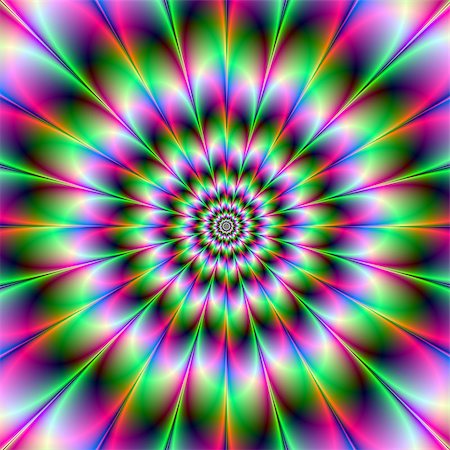 simsearch:400-06067180,k - Digital abstract fractal image with a flower design in green and pink with blue and orange. Foto de stock - Super Valor sin royalties y Suscripción, Código: 400-07307250