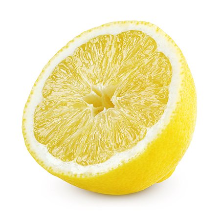 simsearch:400-09066237,k - Half of lemon fruit isolated on white with clipping path Photographie de stock - Aubaine LD & Abonnement, Code: 400-07307597