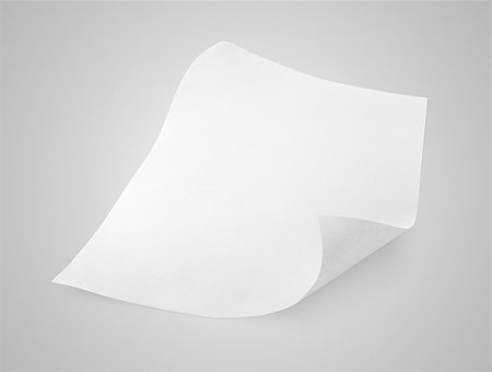 simsearch:400-06924810,k - Blank sheet of white paper on gray background with clipping path Photographie de stock - Aubaine LD & Abonnement, Code: 400-07307654