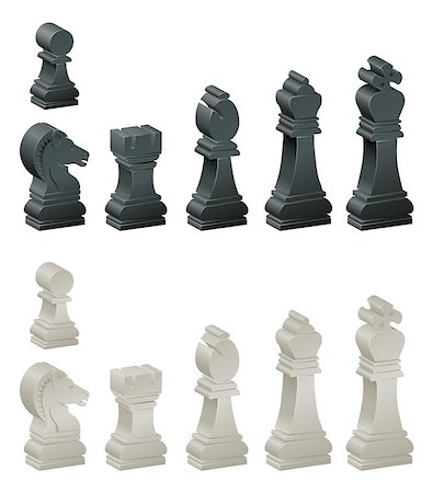 simsearch:400-04394601,k - An illustration of a full set of chess pieces or chess men Foto de stock - Royalty-Free Super Valor e Assinatura, Número: 400-07307656