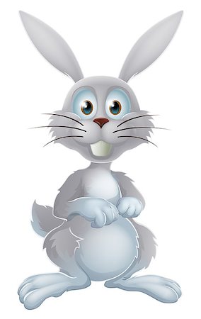 simsearch:400-07548489,k - An illustration of a cute cartoon white rabbit or Easter bunny Stock Photo - Budget Royalty-Free & Subscription, Code: 400-07307665