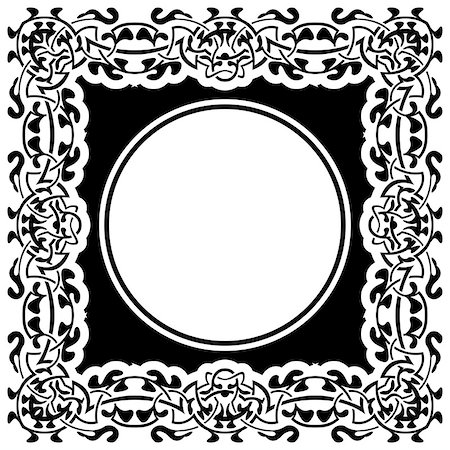 simsearch:400-08223868,k - Black frame with ornamental border on white background Foto de stock - Super Valor sin royalties y Suscripción, Código: 400-07307710