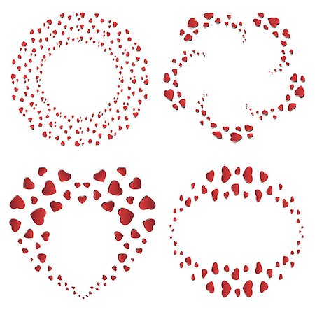 Vector 3D volume big heart and circle frames, consisted of small hearts. Love collection Foto de stock - Royalty-Free Super Valor e Assinatura, Número: 400-07307760