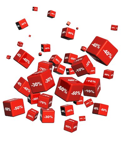 simsearch:400-04763487,k - Red boxes with the goods at a discount. Objects isolated on white background Foto de stock - Royalty-Free Super Valor e Assinatura, Número: 400-07307794