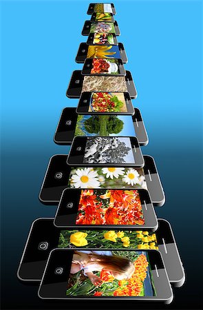 simsearch:400-07308071,k - modern mobile phones with different colored images Stock Photo - Budget Royalty-Free & Subscription, Code: 400-07308071