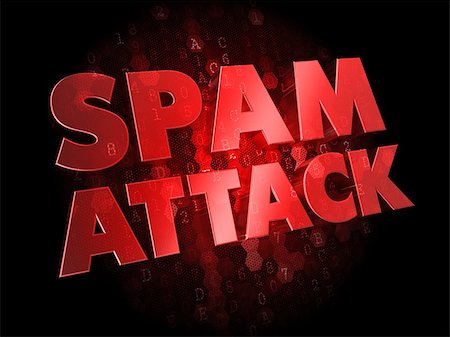 simsearch:400-07748651,k - Spam Attack - Red Color Text on Dark Digital Background. Photographie de stock - Aubaine LD & Abonnement, Code: 400-07308196