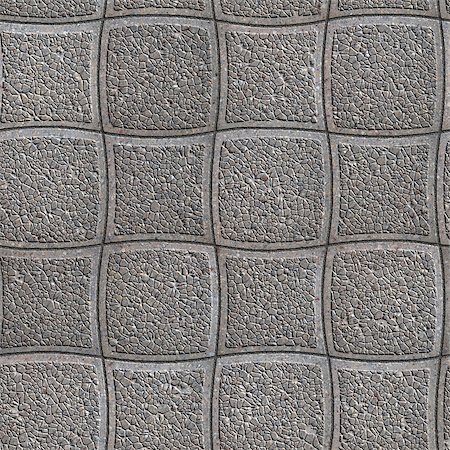 simsearch:400-04875459,k - Gray Granular Pavement of Concave and Convex Squares. Seamless Tileable Texture. Photographie de stock - Aubaine LD & Abonnement, Code: 400-07308212
