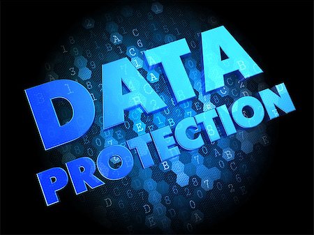 simsearch:400-07098062,k - Data Protection - Blue Color Text on Dark Digital Background. Stock Photo - Budget Royalty-Free & Subscription, Code: 400-07308244