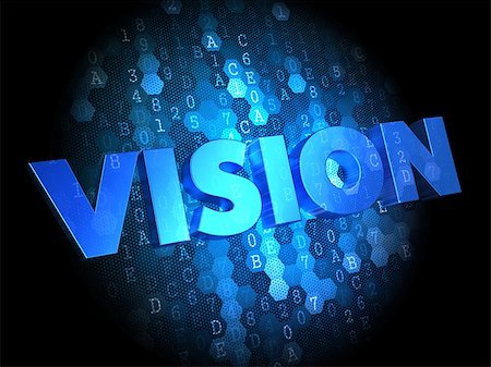 simsearch:400-07098062,k - Vision in Blue Color on Dark Digital Background. Stock Photo - Budget Royalty-Free & Subscription, Code: 400-07308278