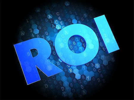 ROI on Dark Blue Digital Background. Stock Photo - Budget Royalty-Free & Subscription, Code: 400-07308280