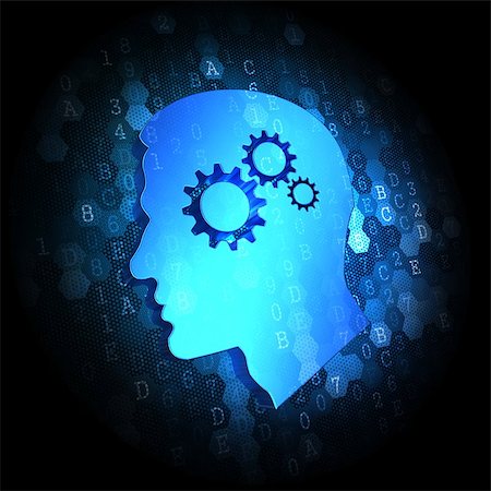 simsearch:400-07104003,k - Psychological Concept on Dark Blue Digital Background. Stock Photo - Budget Royalty-Free & Subscription, Code: 400-07308283