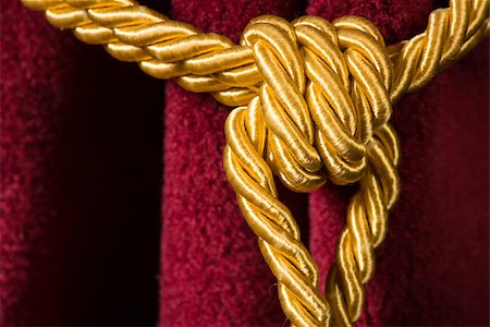 simsearch:400-09154476,k - Red velvet curtain with tassel. Close up knot on rope Stock Photo - Budget Royalty-Free & Subscription, Code: 400-07308314