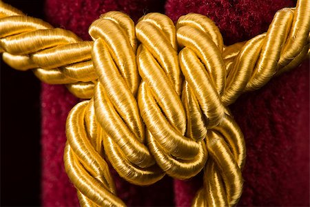 simsearch:400-09154476,k - Red velvet curtain with tassel. Close up knot on rope Stock Photo - Budget Royalty-Free & Subscription, Code: 400-07308315