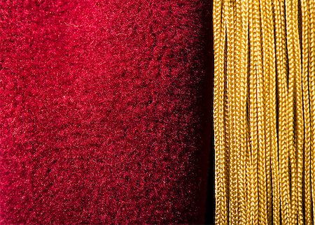 Red velvet curtain with tassel. Close up Stock Photo - Budget Royalty-Free & Subscription, Code: 400-07308316