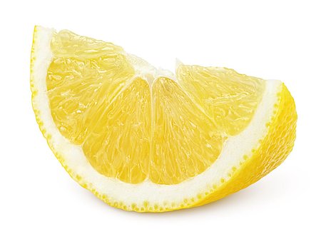 simsearch:400-04423984,k - Slice of lemon fruit isolated on white background Foto de stock - Royalty-Free Super Valor e Assinatura, Número: 400-07308437