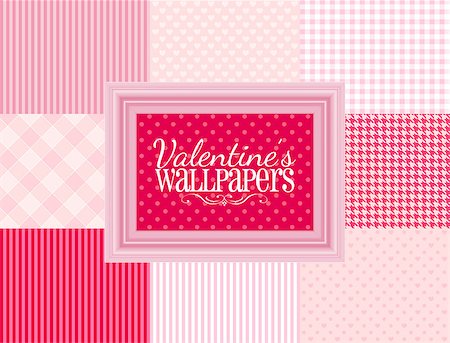 simsearch:400-08980419,k - Vector Collection of pink Valentine's Day Wallpapers Stock Photo - Budget Royalty-Free & Subscription, Code: 400-07308442