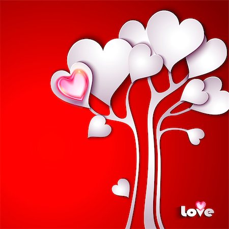 simsearch:400-06630484,k - Paper tree with hearts Stock Photo - Budget Royalty-Free & Subscription, Code: 400-07308599