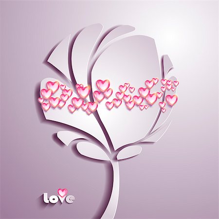 simsearch:400-06630484,k - Paper tree with hearts Stock Photo - Budget Royalty-Free & Subscription, Code: 400-07308602