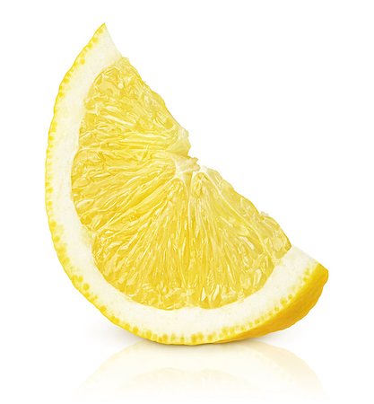 simsearch:400-04423984,k - Slice of lemon fruit isolated on white background Foto de stock - Royalty-Free Super Valor e Assinatura, Número: 400-07308629