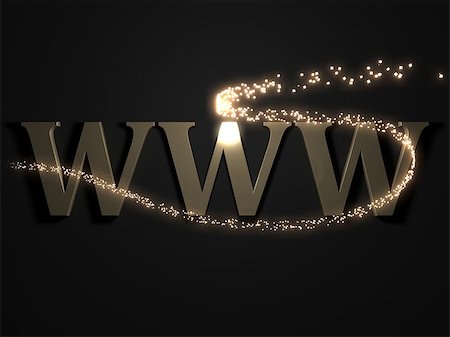 simsearch:400-07893434,k - WWW from metal letters with beautiful 3D glowing trail lights Foto de stock - Super Valor sin royalties y Suscripción, Código: 400-07308757