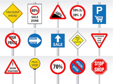 simsearch:400-04955160,k - Shopping discounts inspired by traffic signs and symbols Stock Photo - Budget Royalty-Free & Subscription, Code: 400-07308907