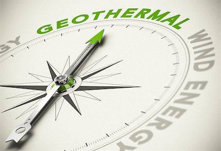 simsearch:400-08184863,k - Compass with needle pointing the text GEOTHERMAL - Green and renewable energies concept blur effect with focus on the main word. Photographie de stock - Aubaine LD & Abonnement, Code: 400-07308901