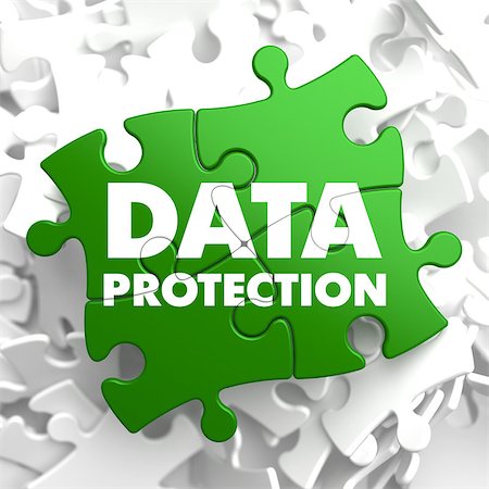 simsearch:400-08887848,k - Data Protection on Green Puzzle on White Background. Stock Photo - Budget Royalty-Free & Subscription, Code: 400-07309039