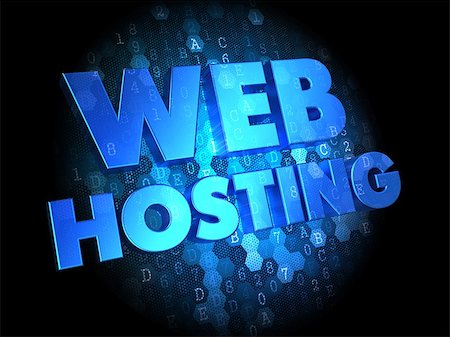 simsearch:400-07098062,k - Web Hosting - Blue Color Text on Dark Digital Background. Stock Photo - Budget Royalty-Free & Subscription, Code: 400-07309040