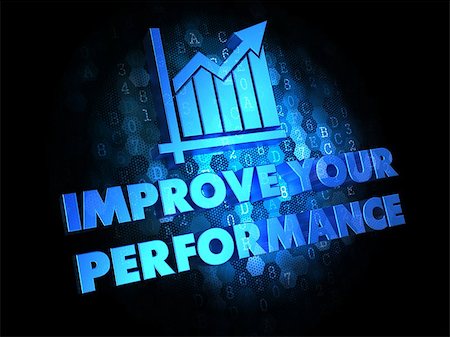 simsearch:400-07338798,k - Improve Your Performance with Growth Chart - Blue Color Text on Dark Digital Background. Stock Photo - Budget Royalty-Free & Subscription, Code: 400-07309088