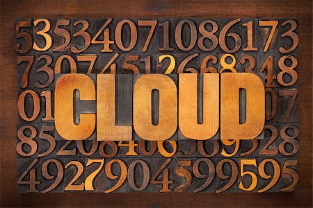 simsearch:400-07179122,k - cloud computing concept - word in vintage letterpress wood type against number background Stock Photo - Budget Royalty-Free & Subscription, Code: 400-07309461