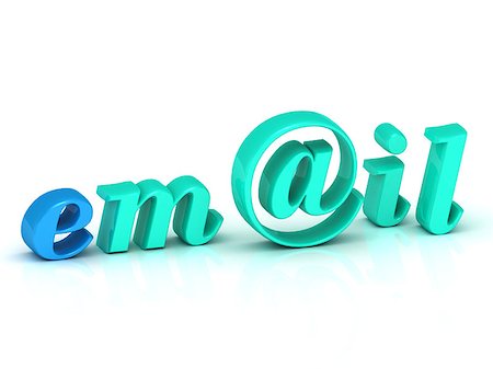 simsearch:400-06458048,k - email 3d word colour bright letter on white background Photographie de stock - Aubaine LD & Abonnement, Code: 400-07309476