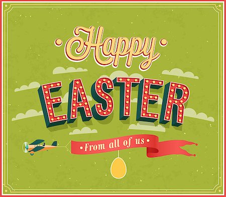 Happy Easter typographic design. Vector illustration. Foto de stock - Super Valor sin royalties y Suscripción, Código: 400-07309703