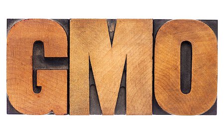 simsearch:400-07179122,k - GMO (genetically modified organism) acronym  - isolated text in vintage letterpress wood type Stock Photo - Budget Royalty-Free & Subscription, Code: 400-07309738