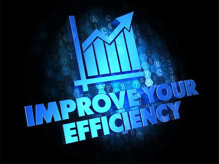 simsearch:400-07338798,k - Improve Your Efficiency with Growth Chart - Blue Color Text on Dark Digital Background. Stock Photo - Budget Royalty-Free & Subscription, Code: 400-07309761