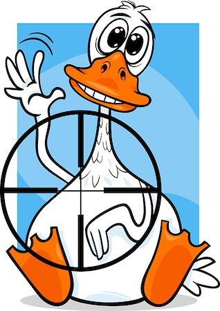 simsearch:400-07410472,k - Cartoon Humor Concept Illustration of Sitting Duck Saying or Proverb Stock Photo - Budget Royalty-Free & Subscription, Code: 400-07309815