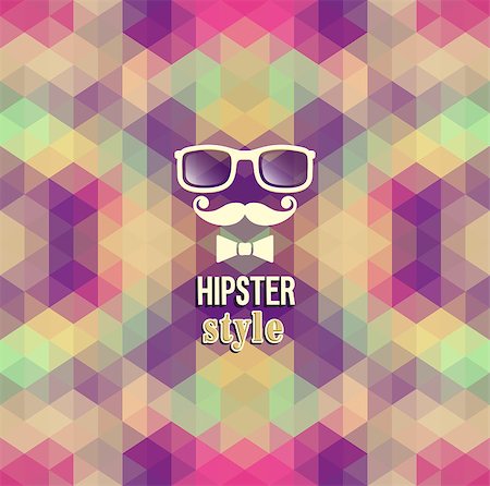 Hipster background. Vector illustration. Foto de stock - Super Valor sin royalties y Suscripción, Código: 400-07309984