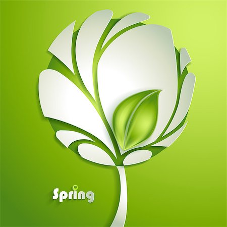 Abstract paper tree with green leaf Stock Photo - Budget Royalty-Free & Subscription, Code: 400-07300356