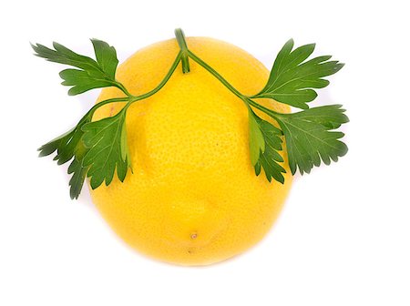 simsearch:400-08814206,k - Lemon with parsley isolated on white background Photographie de stock - Aubaine LD & Abonnement, Code: 400-07300536