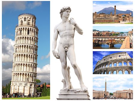 Collection - famous places of Italy Photographie de stock - Aubaine LD & Abonnement, Code: 400-07300575