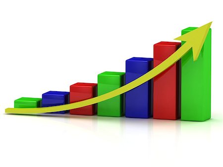 simsearch:400-06952064,k - Business growth chart of the color bars and a yellow arrow on a white background Stockbilder - Microstock & Abonnement, Bildnummer: 400-07300923