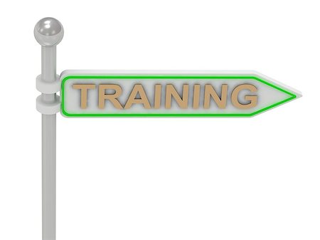 simsearch:400-07677344,k - 3d rendering of sign with gold "TRAINING", Isolated on white background Stock Photo - Budget Royalty-Free & Subscription, Code: 400-07300941