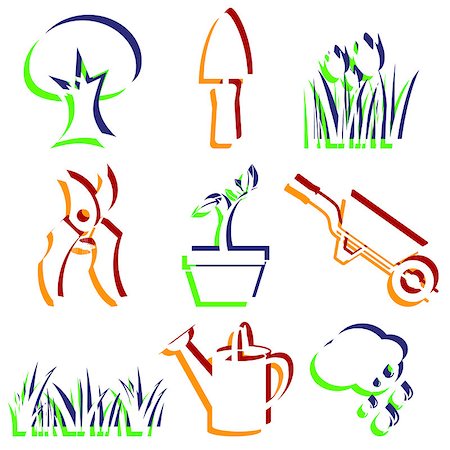 Set of garden icons. Objects & design elements. Stock Photo - Budget Royalty-Free & Subscription, Code: 400-07300977