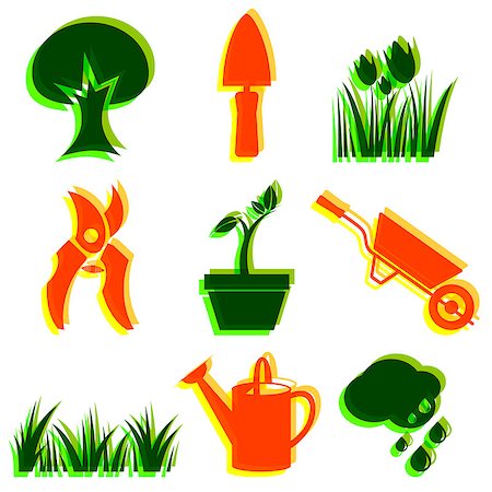 Set of garden icons. Objects & design elements. Stock Photo - Budget Royalty-Free & Subscription, Code: 400-07300978