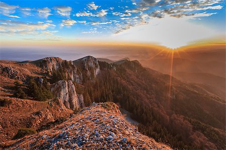 simsearch:400-07302061,k - sunset in the Buila Vanturarita Mountains, Romania Foto de stock - Royalty-Free Super Valor e Assinatura, Número: 400-07301047