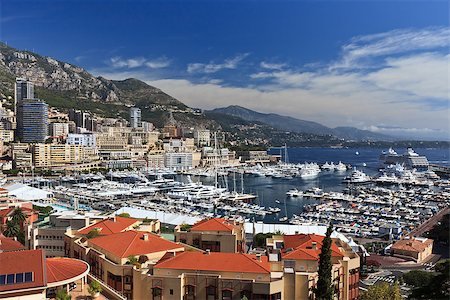 view of Monaco bay with luxury boats. French Riviera Stock Photo - Budget Royalty-Free & Subscription, Code: 400-07301049