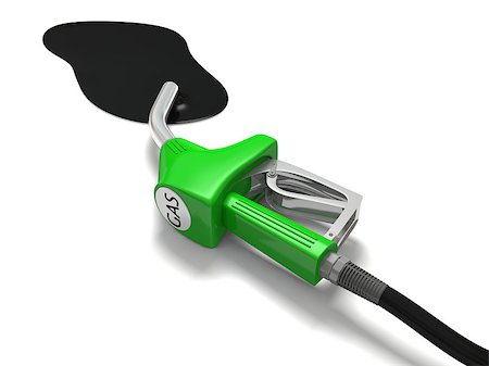 simsearch:400-07301125,k - Illustration of fuel spilling out of petrol nozzle isolated on white background, concept of wastage of fossil fuels and pollution Stockbilder - Microstock & Abonnement, Bildnummer: 400-07301106