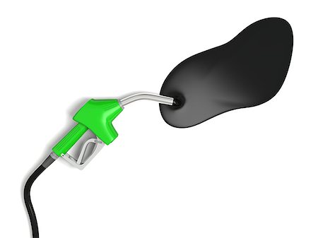 simsearch:400-07301125,k - Illustration of fuel spilling out of petrol nozzle isolated on white background, concept of wastage of fossil fuels and pollution Stockbilder - Microstock & Abonnement, Bildnummer: 400-07301107