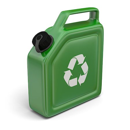 simsearch:400-07301125,k - 3D illustration of green jerry can with bio sign isolated on white background. Stockbilder - Microstock & Abonnement, Bildnummer: 400-07301118