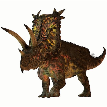 simsearch:400-05375985,k - Pentaceratops was a herbivore dinosaur that lived in North America in the Cretaceous Period. Fotografie stock - Microstock e Abbonamento, Codice: 400-07301746