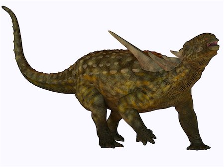 simsearch:400-05375985,k - Sauropelta was a herbivore dinosaur that lived in river floodplains of North America in the Cretaceous Period. Fotografie stock - Microstock e Abbonamento, Codice: 400-07301747